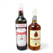 Sealed 1 litre bottle of Fundador Brandy De Jerez Solera, together with a sealed 1 litre bottle of