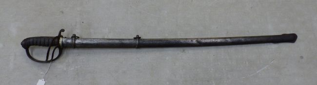 A British artillery officers sword and scabbard, the sword retailed by Firmin & Sons, the blade