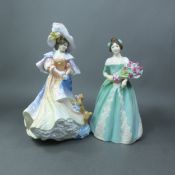Royal Doulton figurine Katherine HN3708, together with Happy Birthday HN3660 (2).