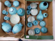 A large collection of Beswick Turquoise Cathay patterned items to include 4 bowls, milk & sugar,