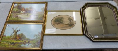 Two Dutch framed prints, a framed print titled 'Richmond from the Terrace', together with a framed