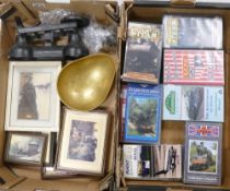 Framed prints of various Steam Trains together with a selection of DVD's to include Flying Scotsman,