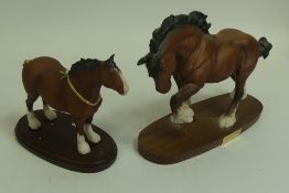 Beswick, Spirit of Earth, together with Royal Doulton Clydesdale/Shire, both in a matte finish on