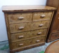 Large early 20th century mahogany chest of 2 over 3 drawers, unfinished project, partially sanded,