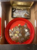 A large collection of World coins, different countries and denominations (1 tray)