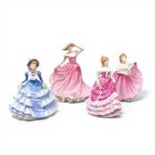 Three Royal Doulton Pretty Ladies Collection figurines, together with seconds Royal Doulton figure