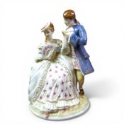 Royal Worcester duet figurine The Tryst, The Age Of Courtship Collection, limited edition no.