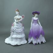 Royal Worcester limited edition figurine, Splendour at Court, together with Coalport figurine