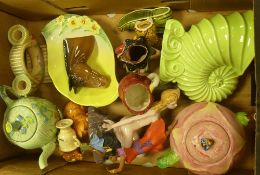 A collection of ceramics to include Beswick Nautilus shell vase 1186, Beswick floral teapot 870,