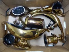 A collection of Beswick all in a copper lustre finish including window sill vases, etc (1 tray).