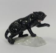 Beswick black puma on rock, 1823.