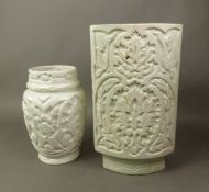 Two Beswick Ware embossed vases, models 2251 and 2255, height of tallest 26cm (2).