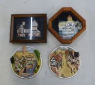Four David Winter wall plaques, two of which are in glazed frames and two are Collectors Guild