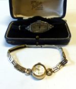 Two ladies watches, an Accurist mechanical watch in a rolled gold case (steel back) together with an