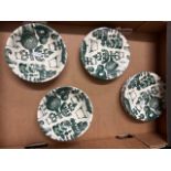 Copland and Garrett 'Topiary' design side plates and dessert bowls in green and white (1tray)