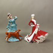 Royal Doulton lady figurines to include Christmas Day HN4911 and Autumn Time HN3621 (seconds), (H:
