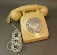 Vintage cream rotary telephone GPO 706L.