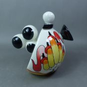 Lorna Bailey half-moon Art Deco teapot in the Mayfield design, height 18cm.
