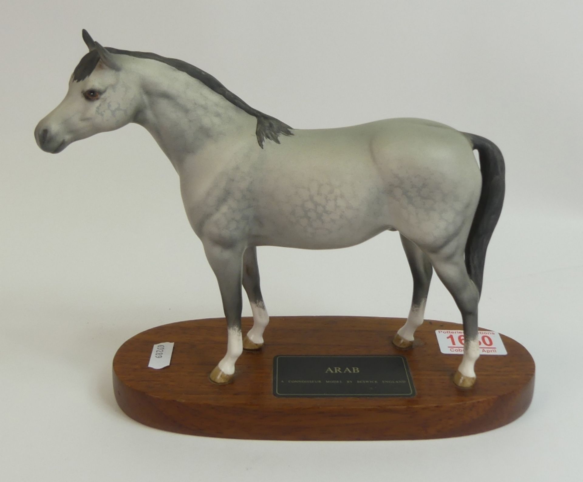 Beswick, Connoisseur Arab Bahram, model no.1771, in matt grey on wooden plinth. - Image 2 of 2