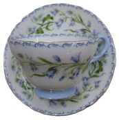 Shelley double tea set in the Harebell pattern, no 13544, 2 cake plates, milk jug, sugar bowl and 12