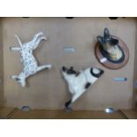Beswick Dalmatian in a matt finish, together with a Beswick Alsatian mounted wall plaque and a Royal