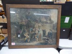 Two early 20th century framed prints after George Morland, overall size of each 57.5cm x 47cm (2).