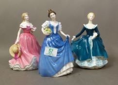 Royal Doulton lady figurines to include Helen HN3601, Janine HN2461 and Rosie HN4094. (H: 22cm) (3)