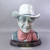 Bairstow Manor Collectables limited edition Hollywood Greats series bust of John Wayne on wooden