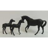 Beswick, Black Beauty and two Black Beauty foals. (3)