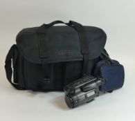 Sony video Hi8 Handycam, with battery, cables, charger, tape cassettes, straps and tripod, all