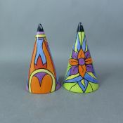 Two Lorna Bailey conical sugar sifters, both limited editions and have the Old Ellgreave