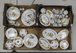 Royal Worcester Evesham part tea and dinner set to include oval lidded serving bowls, oval lidded