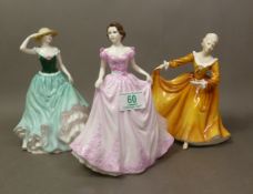 Royal Doulton lady figurines to include Emily HN4093, Kirsty HN2381 and Hope HN4097. (H: 22cm) (3)