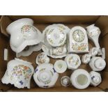 Aynsley China 'Cottage Garden' selection to include:- Planters, lidded storage jars, bell, vases,