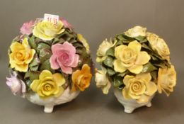 Two large floral fancies by Stratford, height of tallest 22cm (2).