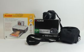 Fuji Film Fine Pix S9500 digital camera, together with Kodak Easy Share printer, both with