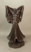 Art Deco style bronze effect resin figure of an Egyptian Dancer, height 35cm.
