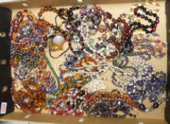 A Costume Jewellery selection of beaded necklaces in various colours, shapes and sizes (1tray)