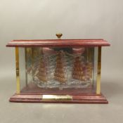 Glass Ship SV Torrens Built in Sunderland 1875 presented in a wooden and glass display case which