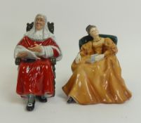 Royal Doulton character figure, The Judge HN2443 (seconds), together with Romance HN2430 (head has