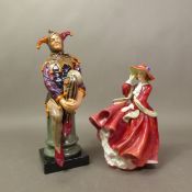 Royal Doulton Figures to include:-The Jester HN2016 together with Top O' the Hill HN1834. Tallest:-