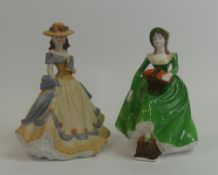 Coalport lady figurines to include Age of Elegance Spanish Serenade and Ladies of Fashion Helen. (H: