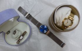 1 gentleman's and 2 ladies wristwatches, a gentleman's Skagen 233XLTTN unboxed, together with a