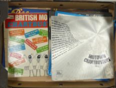A collection of vintage vinyl records to include several Motown compilations, Bee Gees, Boney M