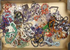 A Costume Jewellery selection of beaded necklaces in various colours, shapes and sizes (1tray)