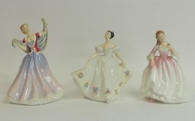 Royal Doulton lady figurines to include Tender Moment HN3303, June HN2991 (seconds) and Kate HN2789.