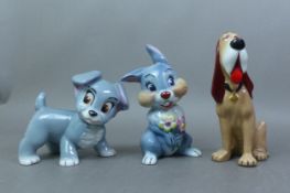 Wade Disney Lady and the Tramp Blow Up figures of Trusty, Scamp and Thumper (3).
