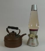 An original 1963 Mathos Lava Lamp (working not tested) together with a copper kettle (2)