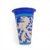 Dennis China Ware, a hand-decorated Lion Rampant vase (small chip to rim), designed by Sally Tuffin,