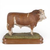 Border Fine Arts Simmental Bull, model no.L18 by Anne Wall, limited edition no. 117 of 850, on